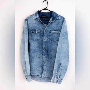 Calvin Klein Denim Overshirt Men’s Large 90s Workwear Layering